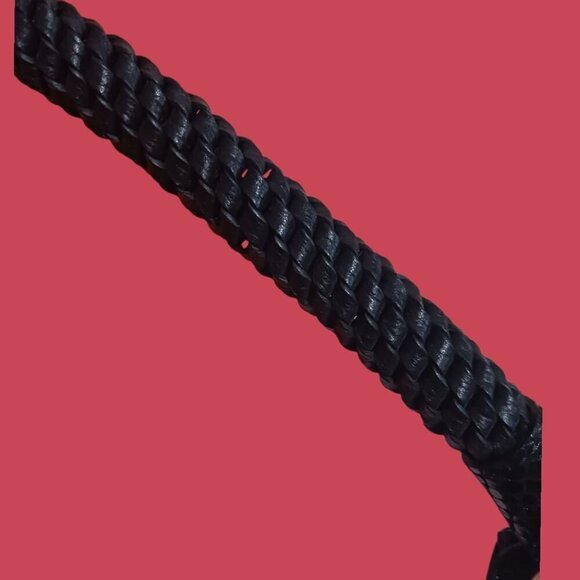 Brighton Black Snake Embossed Leather Shoulder Bag W/ Braided Strap & Satin Lini - Picture 2 of 16